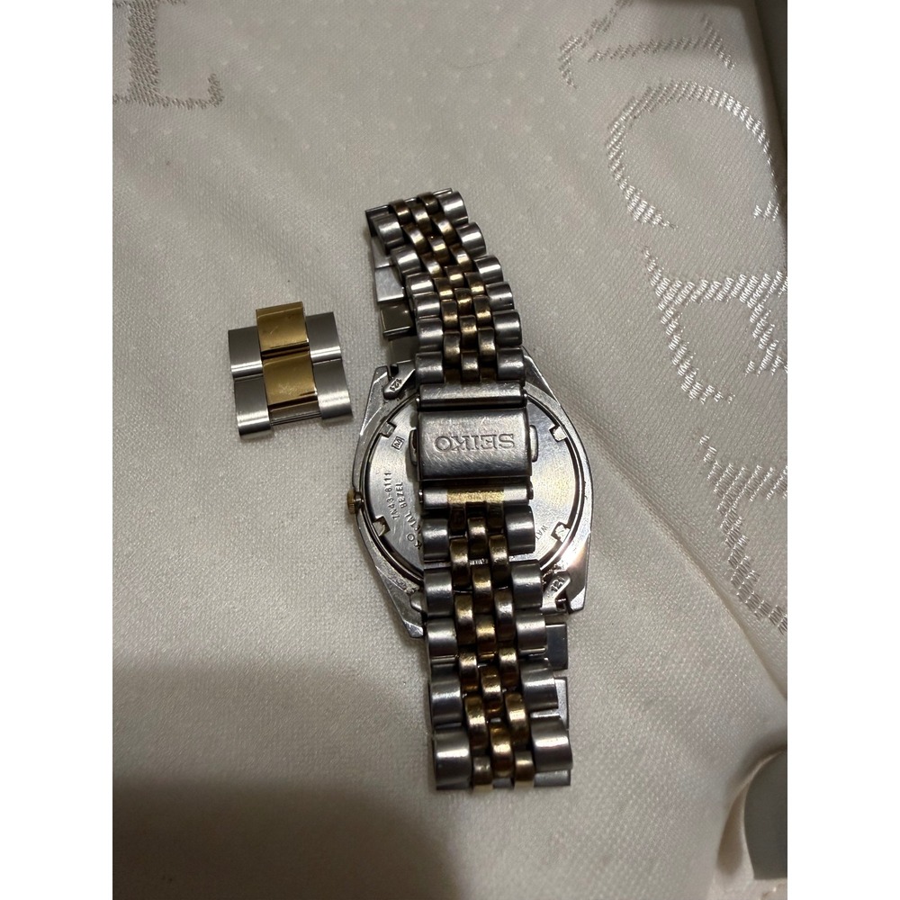 Seiko Mens 7N43-8111 Quartz Two Tone Jubilee Bracelet Watch Silver Dial with Box - Picture 3 of 4